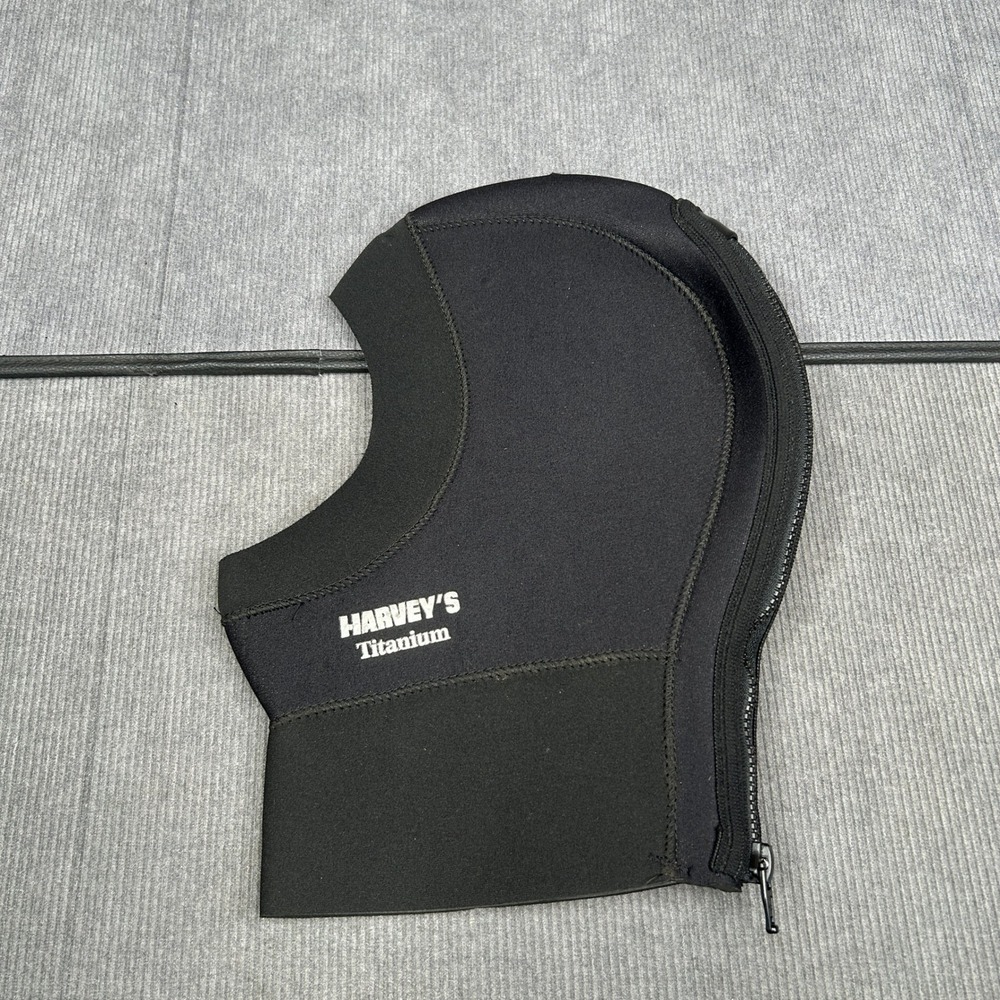 Harvey's Titanium Scuba Diving Hood Black Neoprene Back Zip Size ML USA Y2k